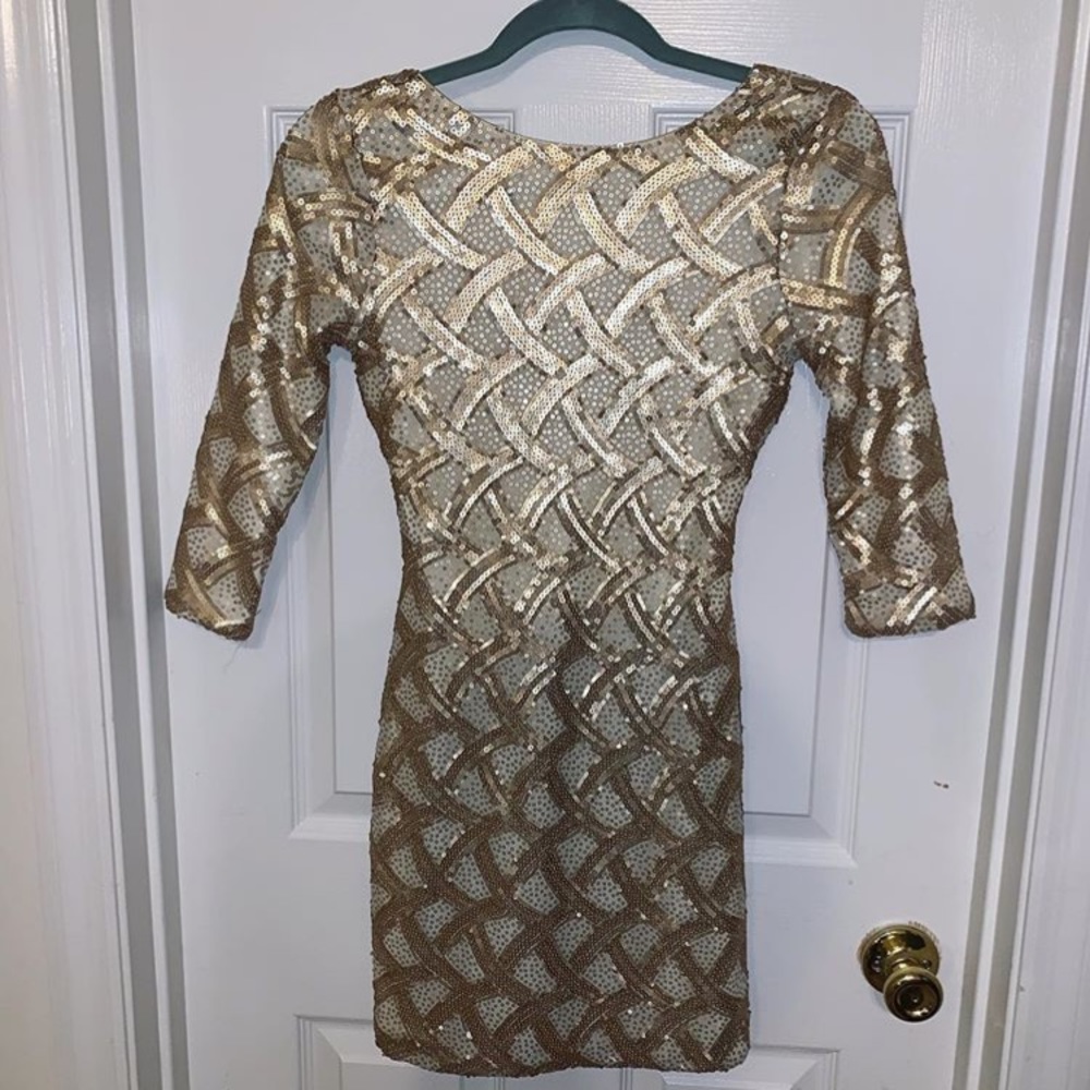 Gold Sequin Bodycon Dress